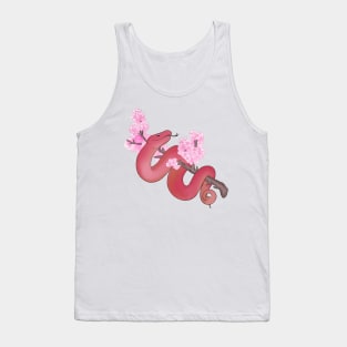 Pink Sakura Viper: Red Tank Top